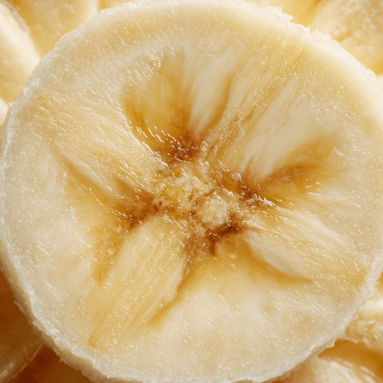 Close-up of fresh banana slices